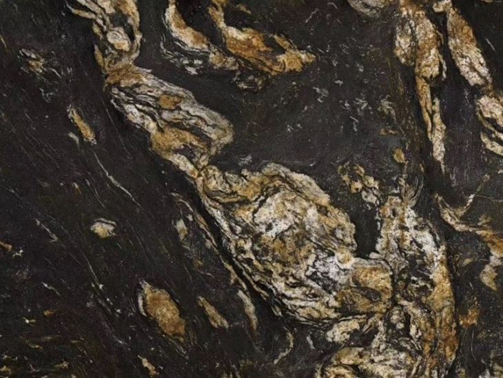 Black Amber Granite Slab